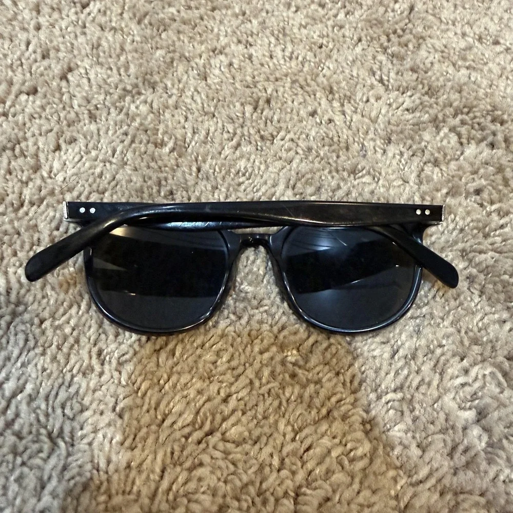 CELINE Sunglasses Womens Black Round Oversized Plastic Frame CL 41067/S Italy - Picture 4 of 6